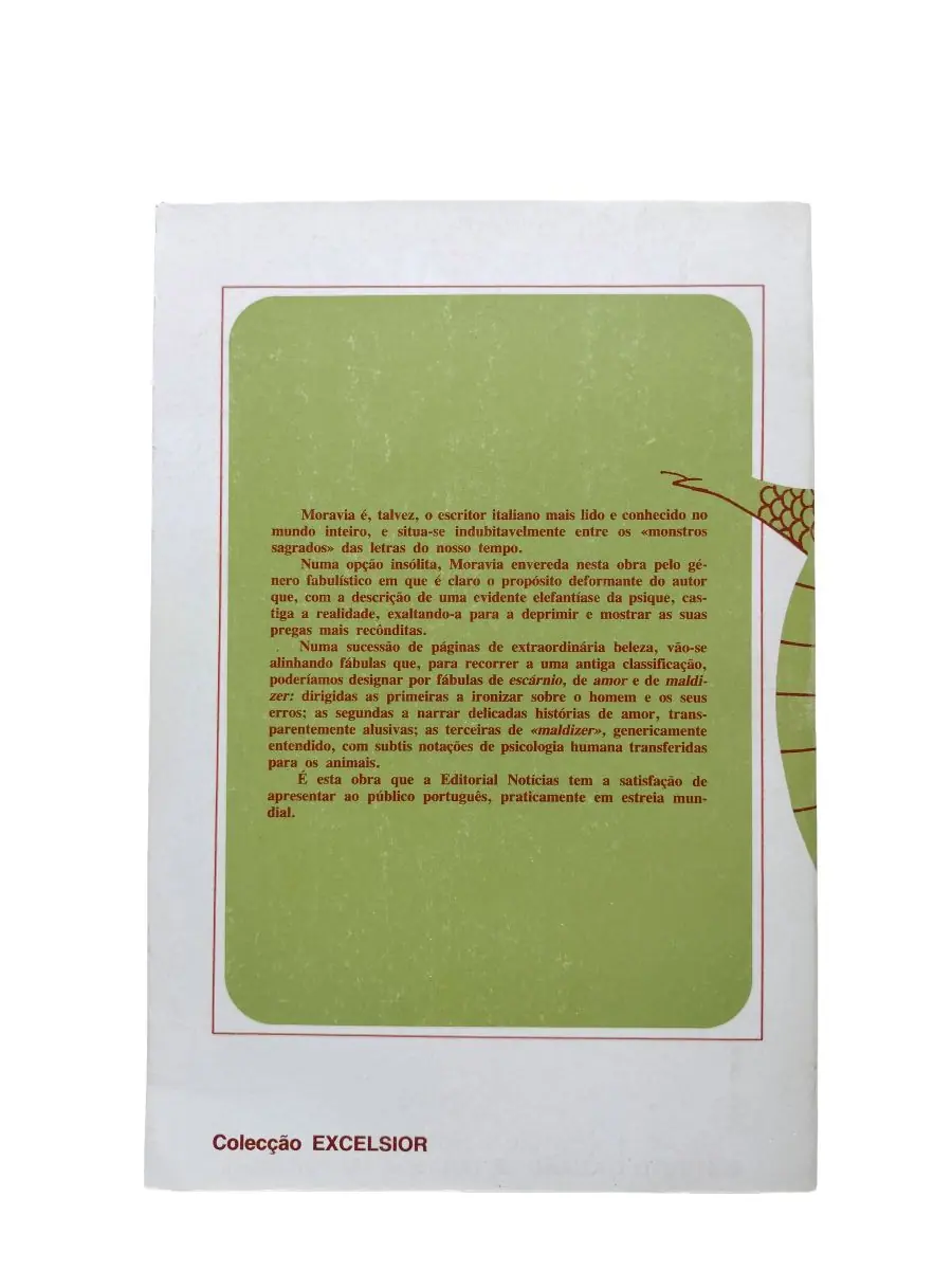 fabulas proibidas alberto moravia contracapa Contracapa do livro Fábulas Proibidas de Alberto Moravia.