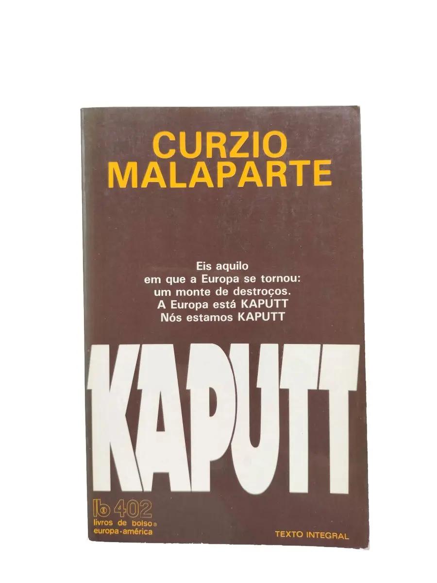 kaputt curzio malaparte capa Capa frontal do livro Kaputt de Curzio Malaparte.