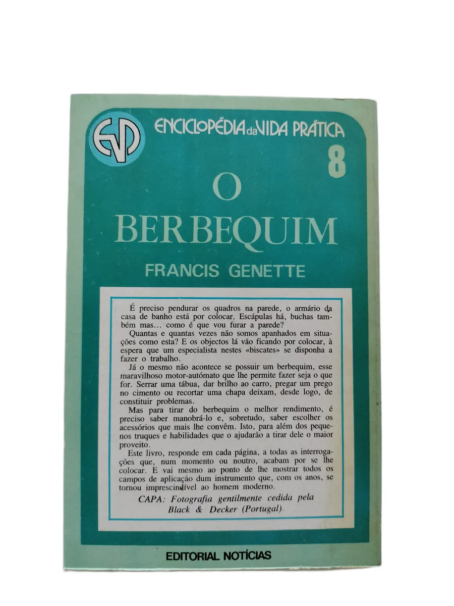 o berbequim francis genette contracapa Contracapa do livro O Berbequim de Francis Genette.