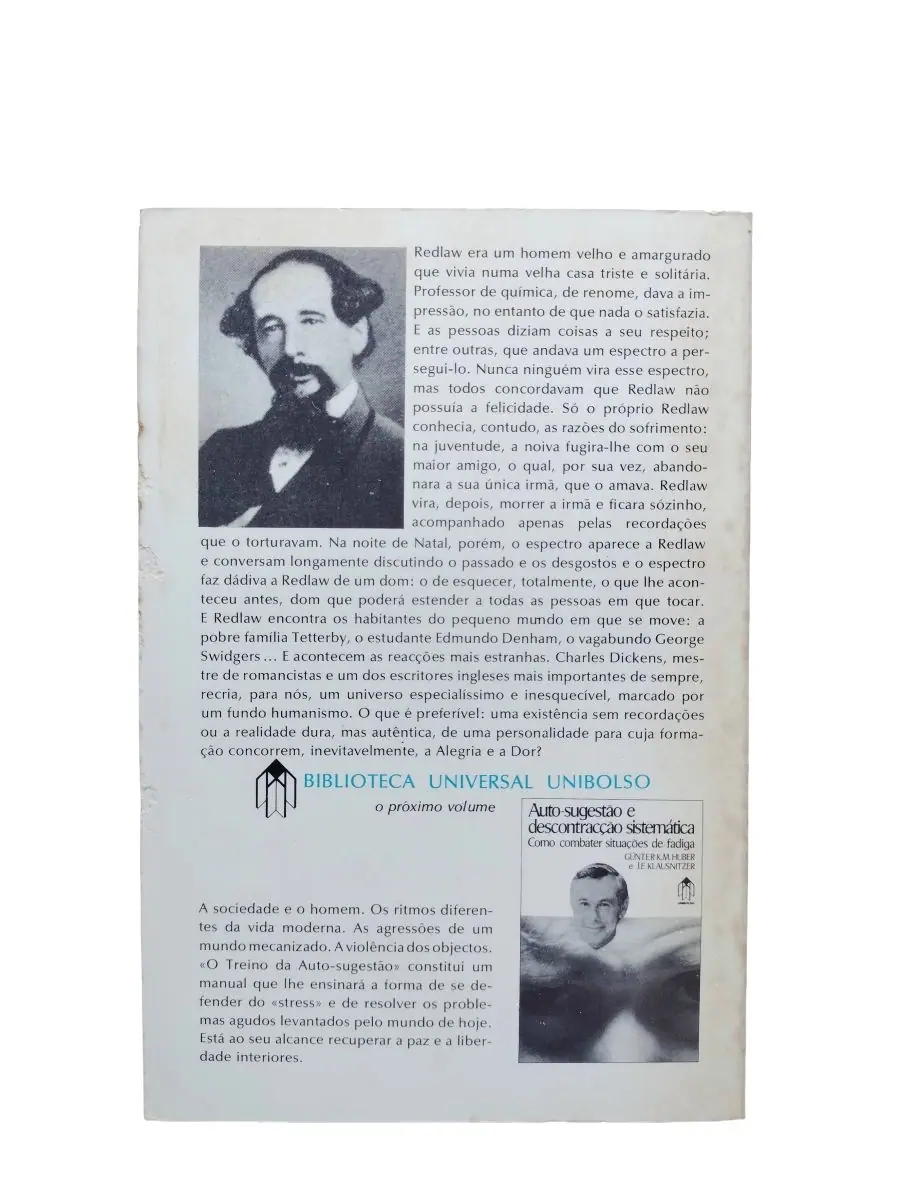 o homem e o espectro charles dickens contracapa Contracapa do livro O Homem e o Espectro de Charles Dickens.