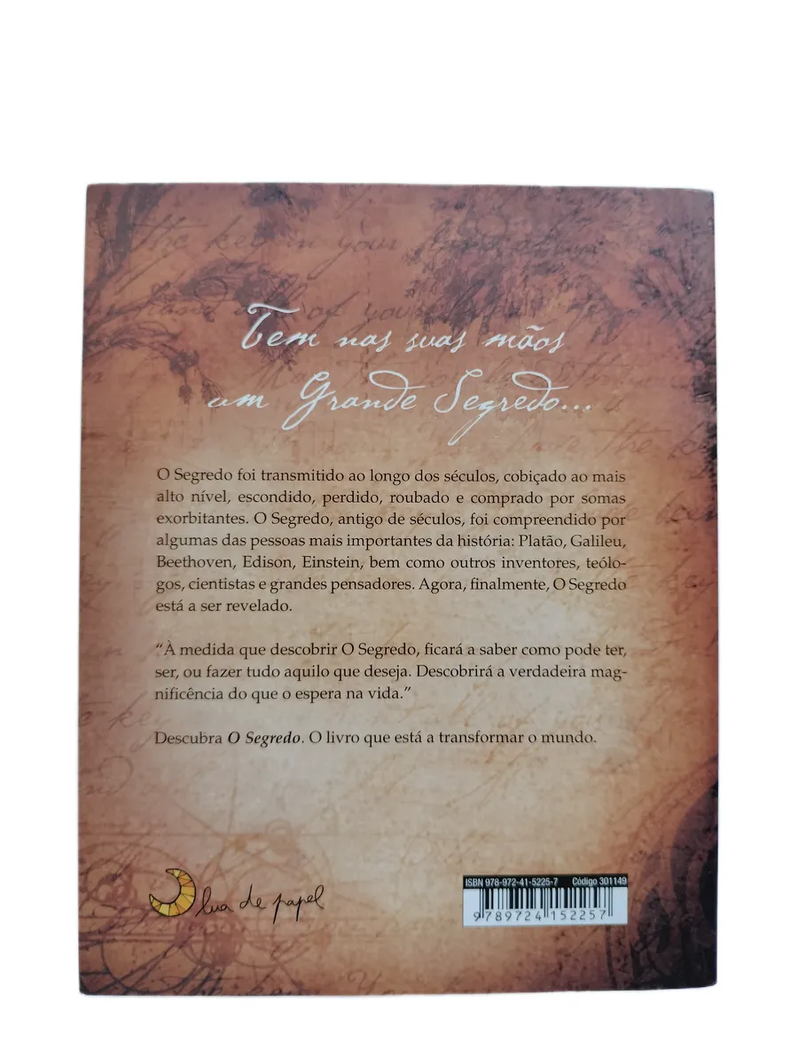 o segredo rhonda byrne contracapa Contracapa do livro O Segredo de Rhonda Byrne.