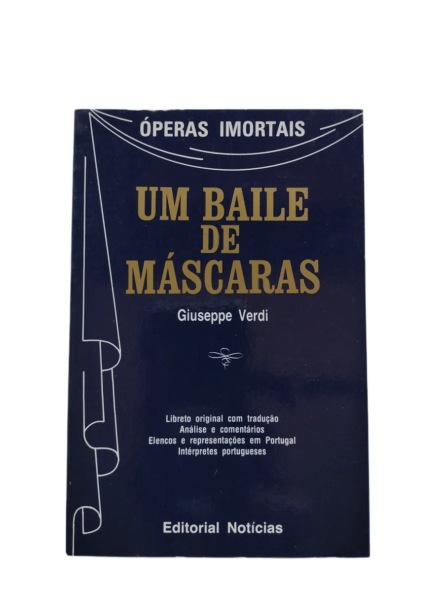 um baile de mascaras giuseppe verdi capa Capa do livro Um Baile de Máscaras de Giuseppe Verdi.
