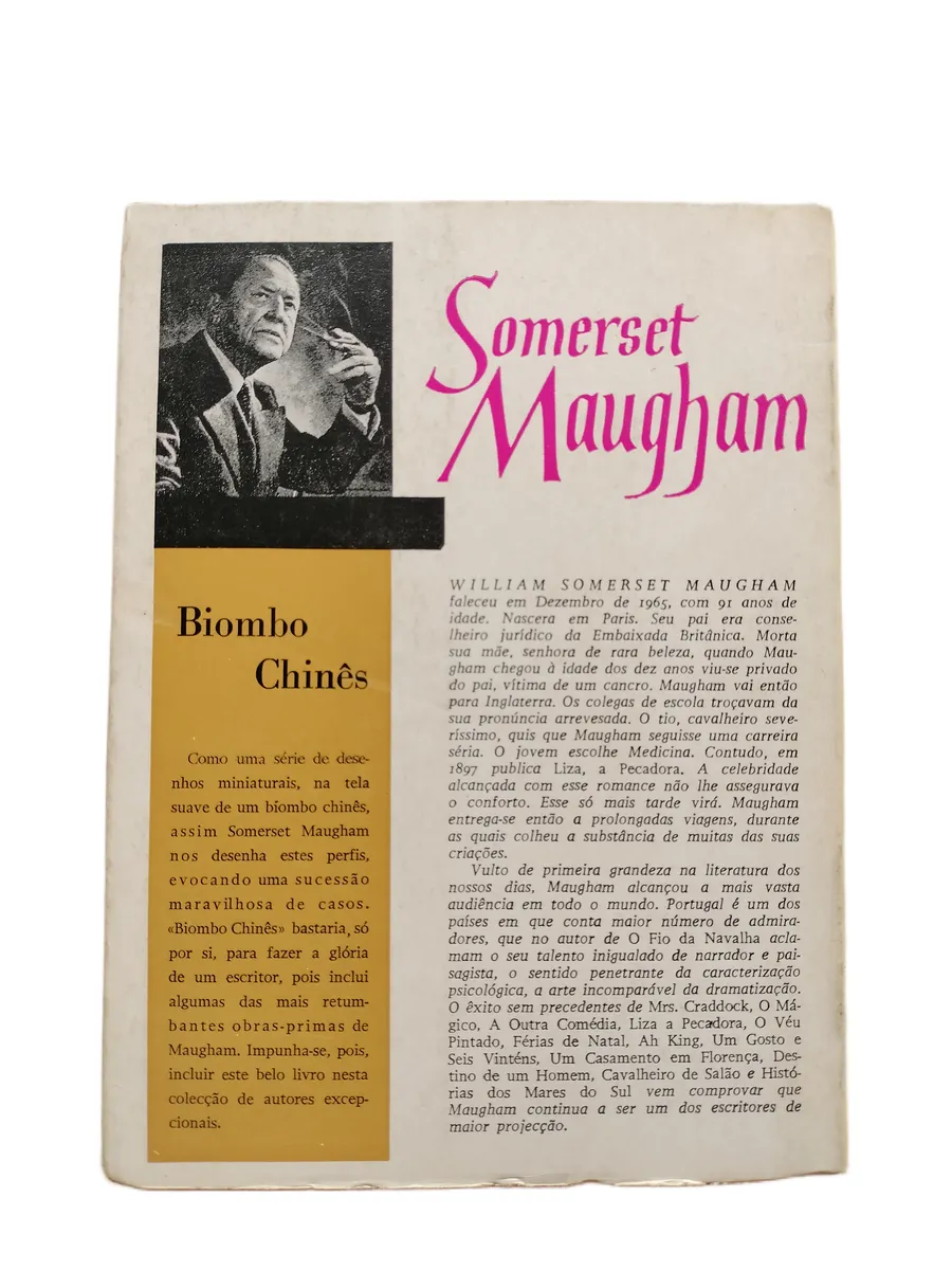 biombo chines w somerset maugham contracapa Contracapa do livro Biombo Chinês de W. Somerset Maugham.