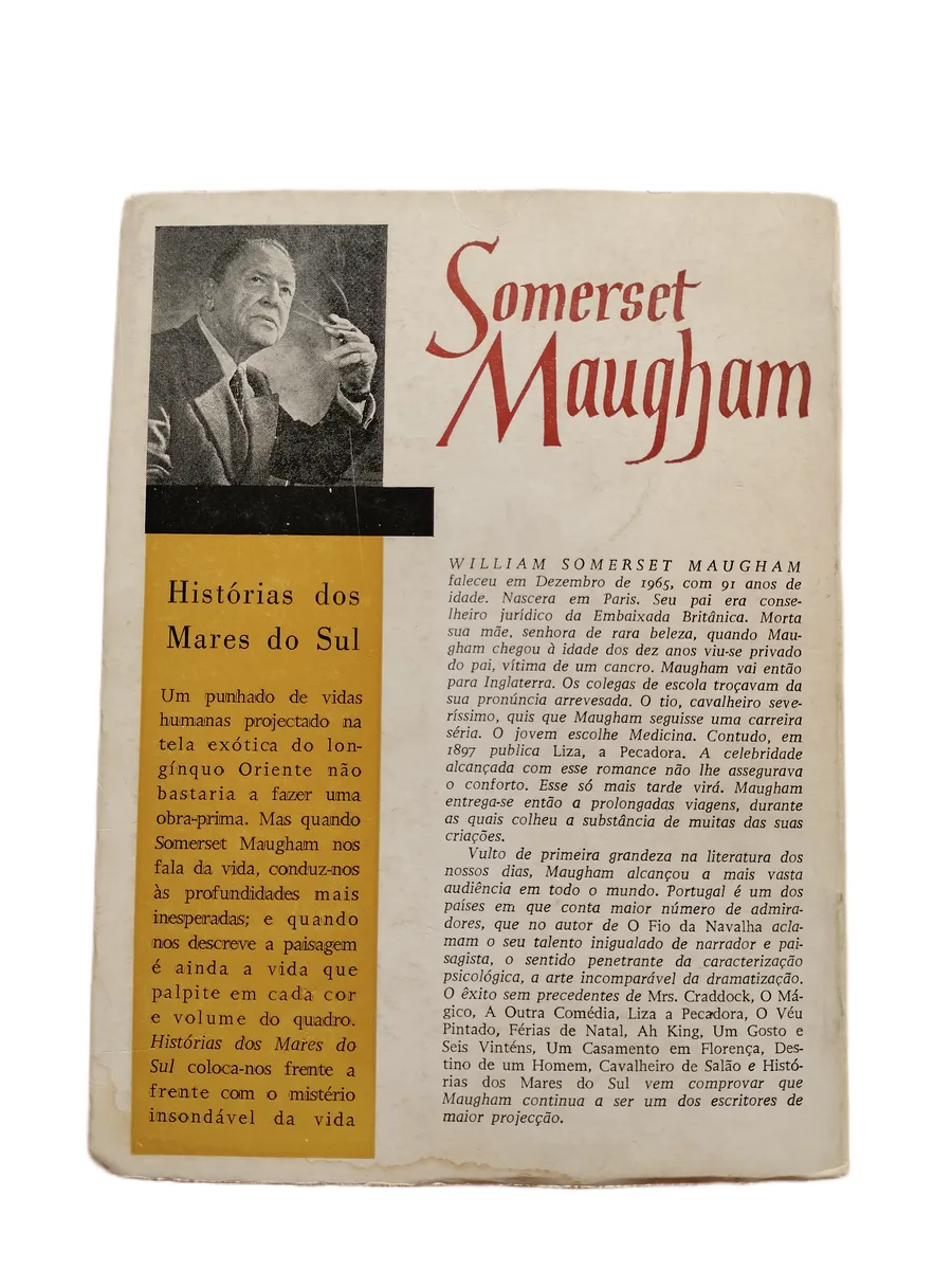 historias dos mares do sul w somerset maugham contracapa Contracapa do livro Histórias dos Mares do Sul de W. Somerset Maugham.