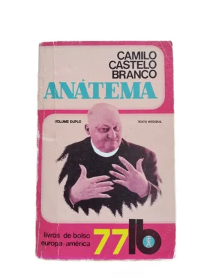 Capa do livro Anátema de Camilo Castelo Branco.
