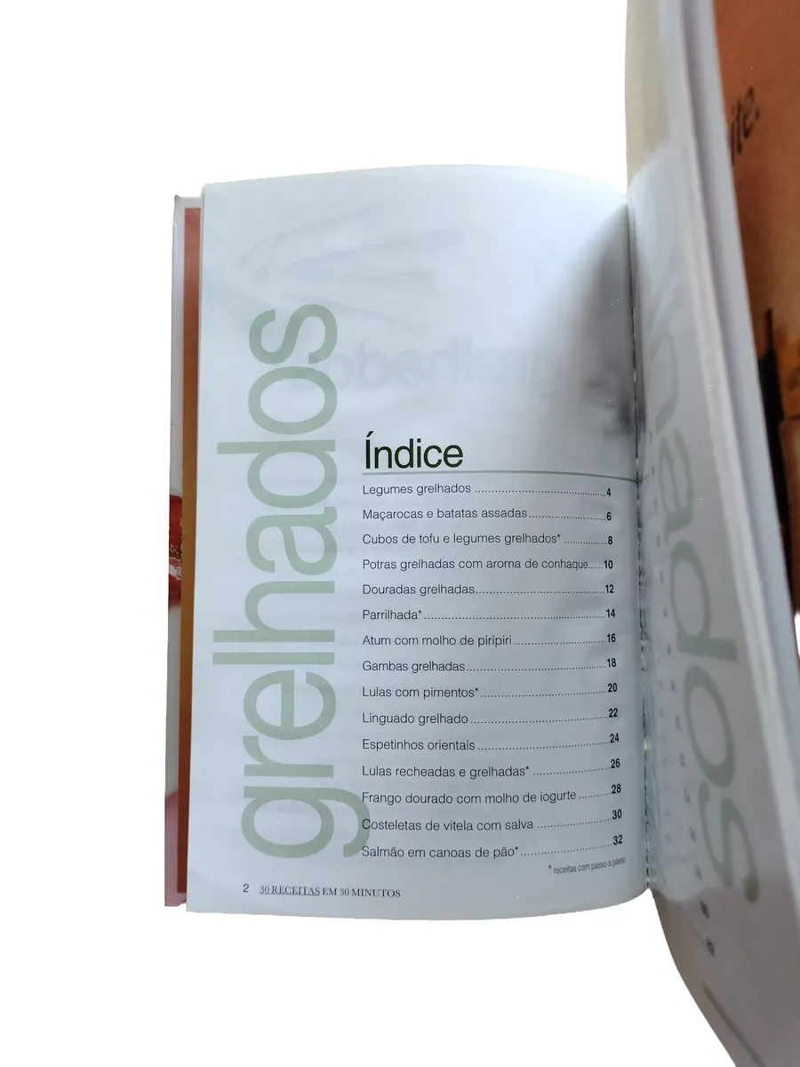 grelhados 30 receitas em 30 minutos indice 1 Índice 1 do livro Grelhados – 30 Receitas em 30 Minutos.
