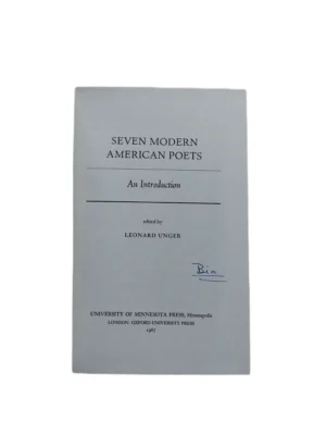 Folha de rosto com rúbrica do livro Seven Modern American Poets de Leonard Unger.