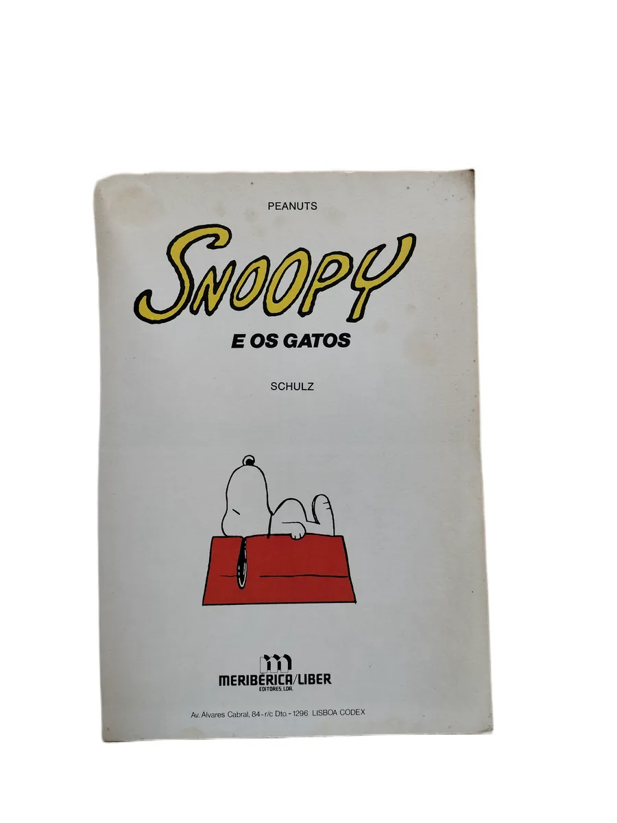 snoopy e os gatos schulz pagina de rosto Página de rosto do livro Snoopy e os Gatos de Schulz.