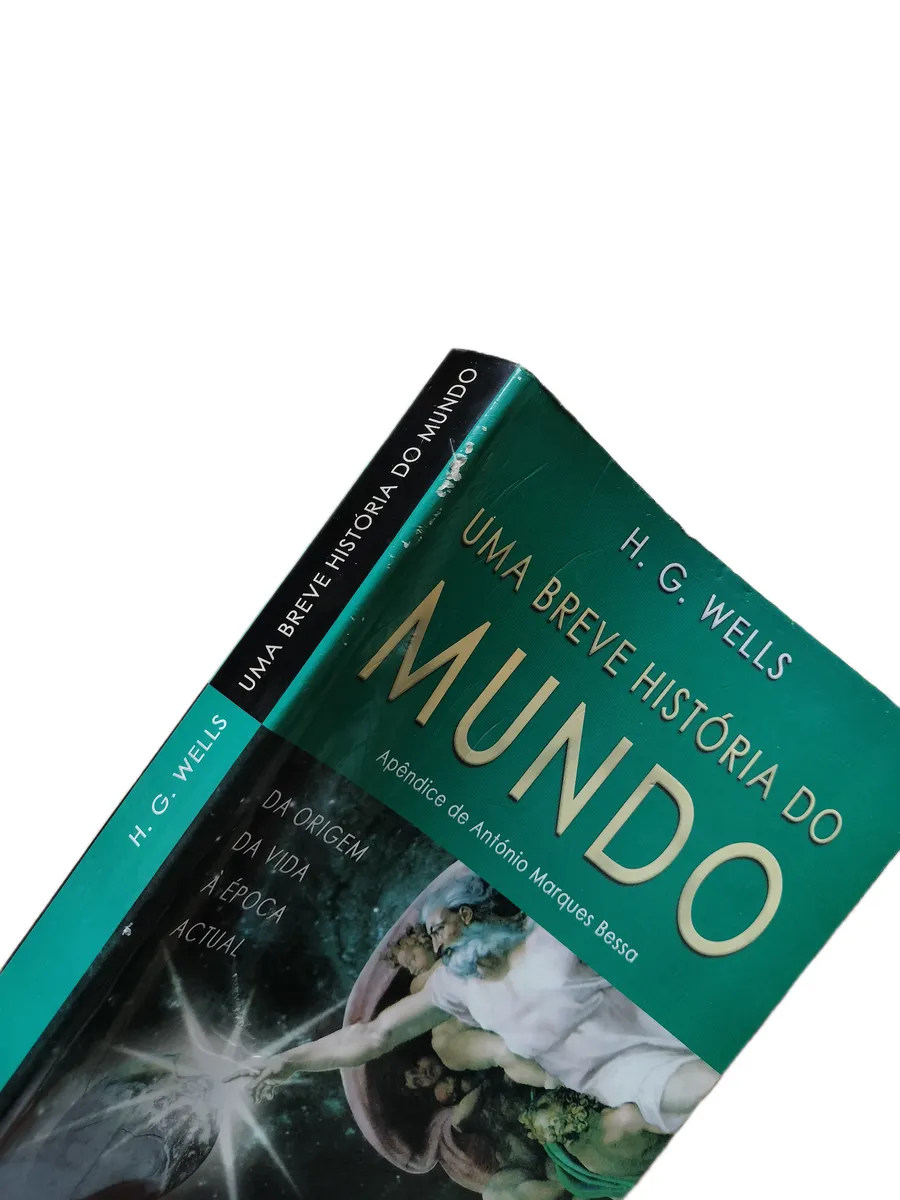 uma breve historia do mundo h g wells lombada Desgaste na lombada do livro Uma Breve História do Mundo de H. G. Wells.
