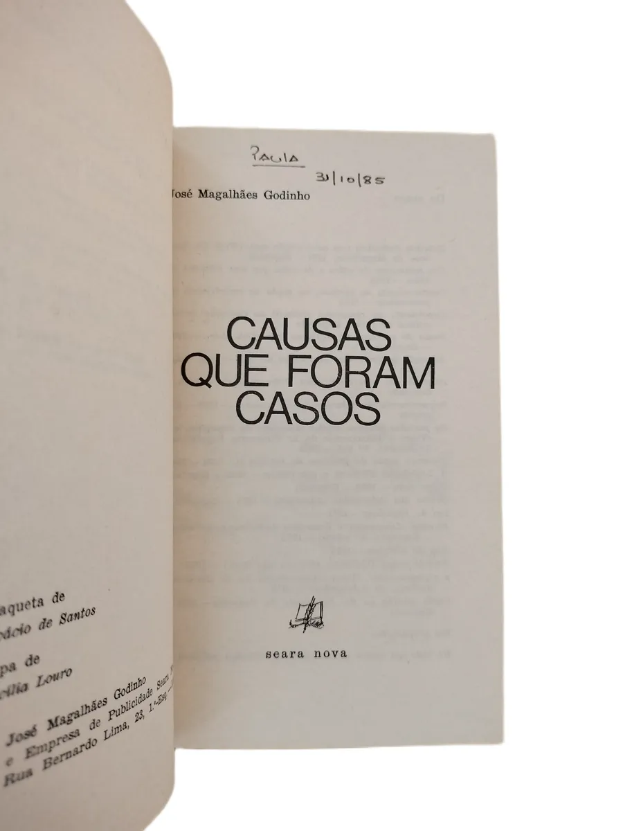 causas que foram casos jose magalhaes godinho assinatura de posse Assinatura de posse do livro Causas que Foram Casos de José Magalhães Godinho.