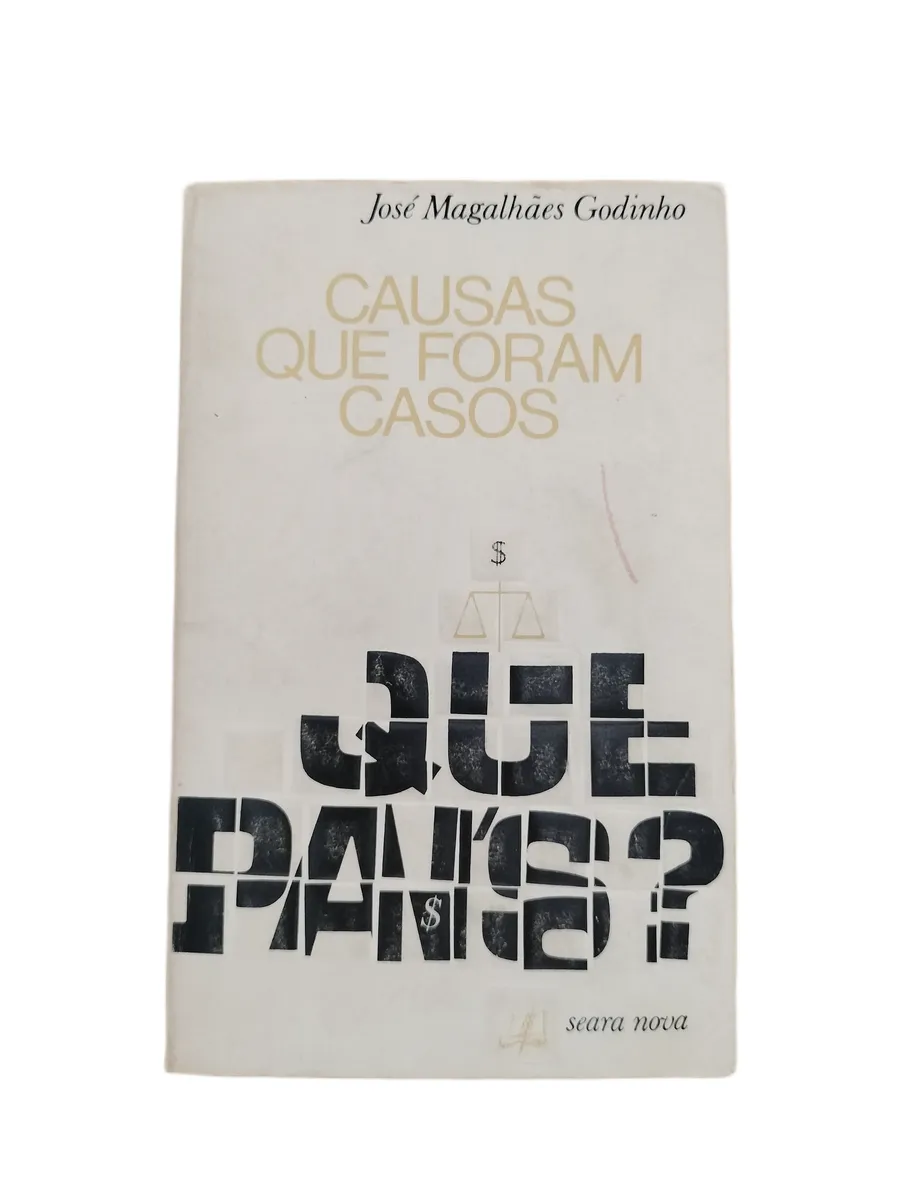causas que foram casos jose magalhaes godinho capa Capa do livro Causas que Foram Casos de José Magalhães Godinho.