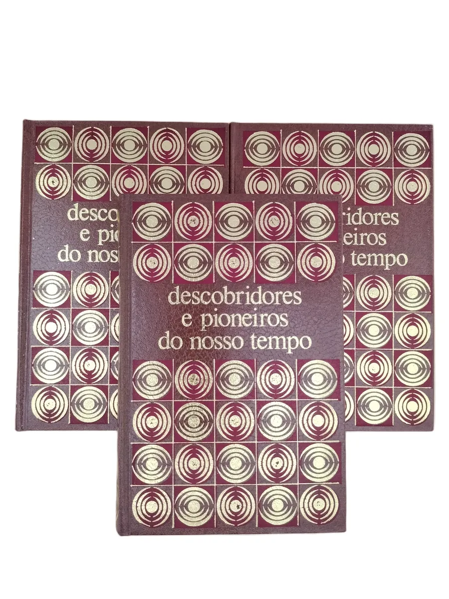 descobridores e pioneiros do nosso tempo i ii e iii capas Capas dos livros Descobridores e Pioneiros do Nosso Tempo I, II e III.
